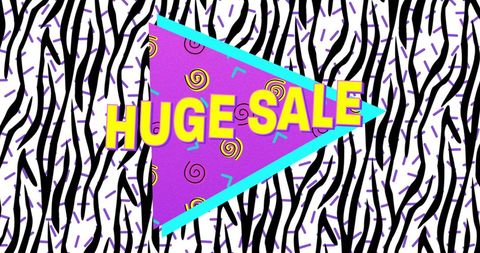 Retro Eighties Style Huge Sale Advertisement Banner