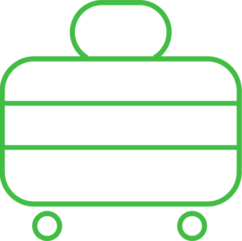 Green Outline Luggage Icon on Transparent Background - Download Free Stock Videos Pikwizard.com