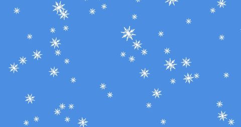 Falling Snowflakes on Sky Blue Background Illustrating Winter Theme
