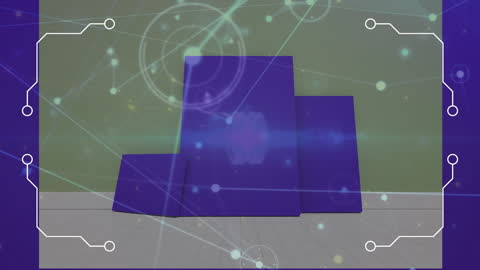 Digital Networks and Data Processing Animation with Connections