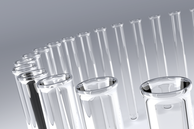 Transparent laboratory test tubes in array, close-up view - Download Free Stock Videos Pikwizard.com