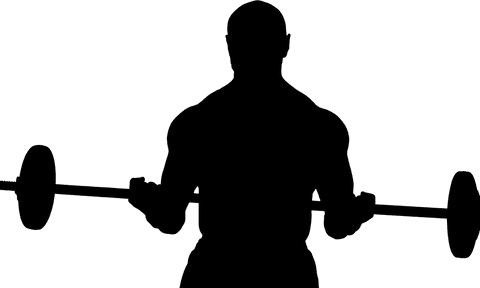 Transparent Silhouette of Man Lifting Weights