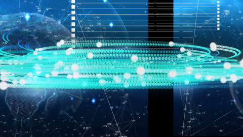 Futuristic Digital Network Around Global Sphere