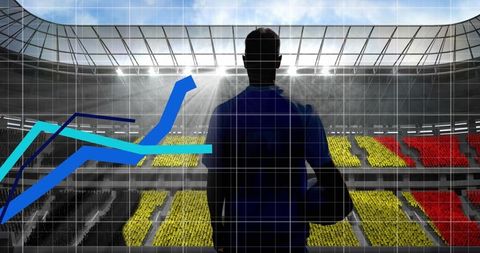 Football Player Analyzed with Graph Overlations in Stadium