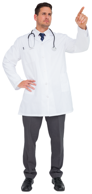 Confident Male Doctor Pointing Forward on Transparent Background - Download Free Stock Videos Pikwizard.com