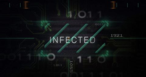Cybersecurity Alert with Infected Sign on Digital Background - Download Free Stock Images Pikwizard.com