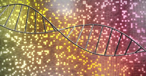 Abstract Digital DNA Strand with Data Pattern Design