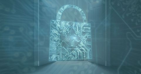 Digital Padlock with Circuitboard in Futuristic Cityscape - Download Free Stock Images Pikwizard.com
