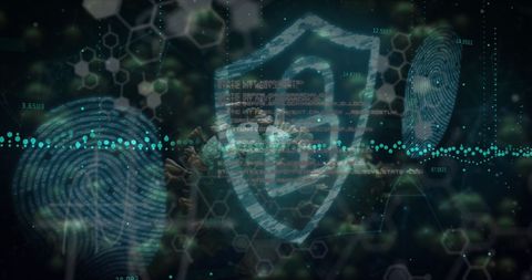 Cybersecurity Biometrics and Virus Representation - Download Free Stock Images Pikwizard.com