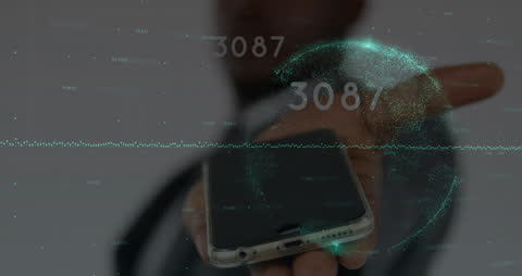 Digital Interface with Smartphone in Businessman's Hand