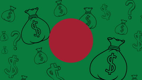 Animated Christmas Tree with Financial Symbols Background