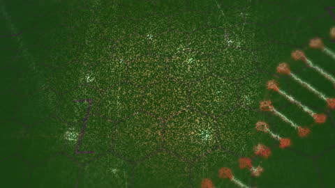 Spinning DNA Strand Overlaid with Medical Data Graphics