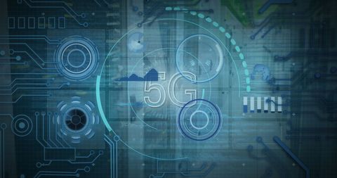 Blueprint of 5G Technology Integration with Data Servers - Download Free Stock Images Pikwizard.com
