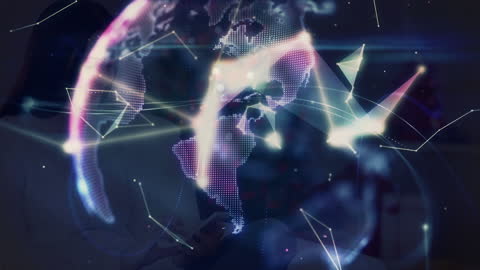 Digital Connectivity Network Overlay on Spinning Globe