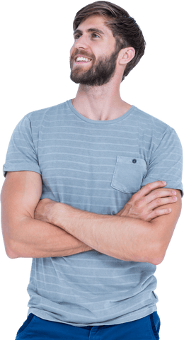 smiling thoughtful bearded man transparent background - Download Free Stock Videos Pikwizard.com