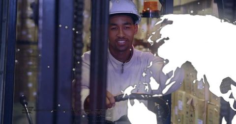 Forklift operator enhancing warehouse efficiency