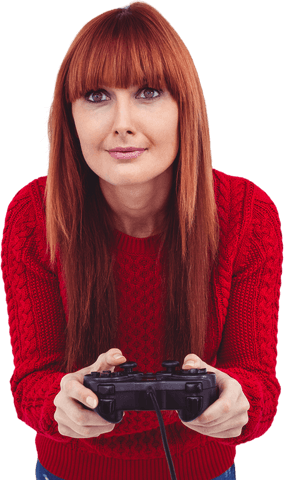 transparent woman enthusiastically playing video games with controller - Download Free Stock Videos Pikwizard.com