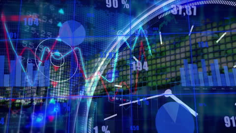 Dynamic Digital Stock Market Data Visualization Graphics