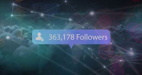 Social Media Follower Count Stretching Across Digital Clouds