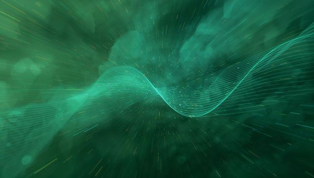 Glowing Teal Wave in Futuristic Digital Space