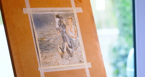 Mid Section of Painter Creating Artwork with Sketch Pen