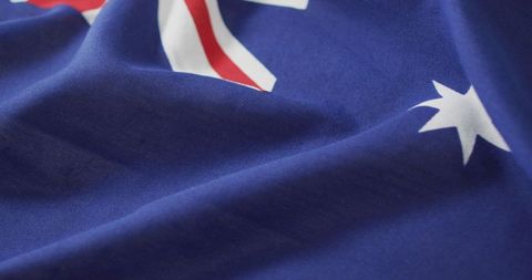Close-up of crumpled australian flag with white stars
