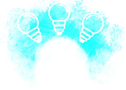 Digital creative concept of light bulbs on transparent background