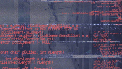 Red Code Text Overlaid on Gray Background Symbolizing Cybersecurity