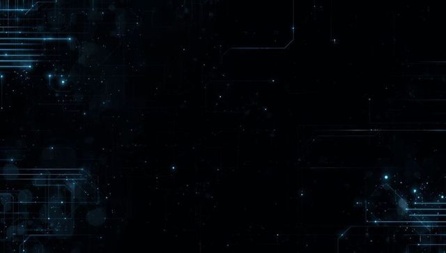 Futuristic Digital Circuit Board with Glowing Nodes