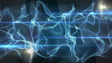 Abstract Digital Waveforms with Female Silhouette