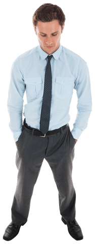 transparent businessman with serious expression and hands in pockets - Download Free Stock Videos Pikwizard.com