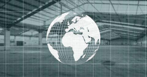 Global Digital Network Overlay in Modern Industrial Space - Download Free Stock Images Pikwizard.com