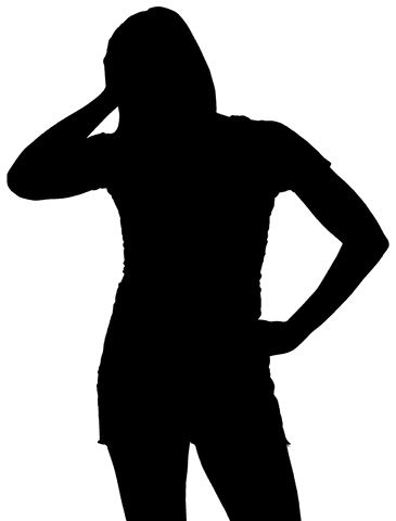 Silhouette of woman on transparent background: elegance and mystery