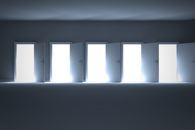 Row of Open Doors with Dark Interiors on Transparent Background - Download Free Stock Videos Pikwizard.com