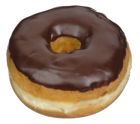 Chocolate Glazed Donut On White Background