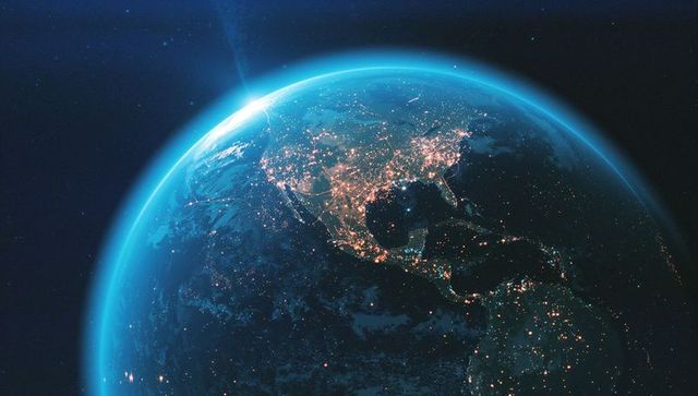 Stunning View of Planet Earth from Space with City Lights