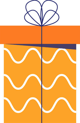 orange gift box with blue ribbon bow on transparent background - Download Free Stock Videos Pikwizard.com