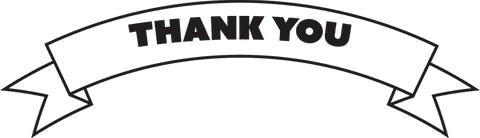 Transparent thank you ribbon with text on clear background