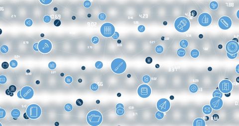 Digital network with social media icons