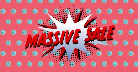 Vibrant Massive Sale Design with Retro Pop Patterns
