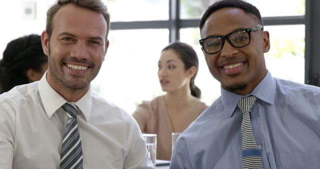 Smiling Business Colleagues in Meeting, Diverse Workplace Team - Download Free Stock Images Pikwizard.com