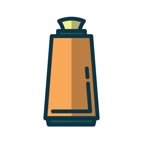 Orange Thermos on Transparent Background for Travel and Exploration