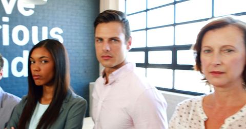 Business Professionals Standing Confidently in Modern Office - Download Free Stock Images Pikwizard.com