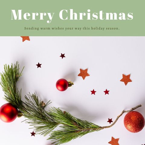 Minimalist Christmas Greeting with Festive Decor - Download Free Stock Templates Pikwizard.com