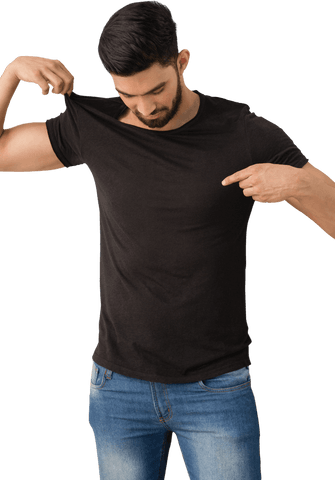 transparent t-shirt promotion concept with handsome man - Download Free Stock Videos Pikwizard.com