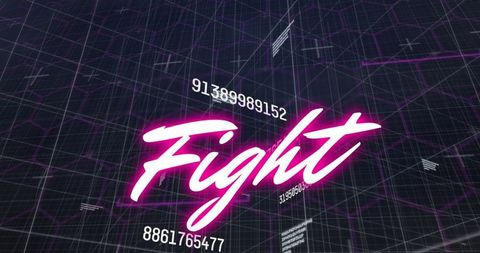 Dynamic 'Fight' Script Over Digital Data Grid - Download Free Stock Images Pikwizard.com
