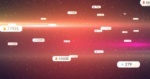 Abstract Social Media Network Activity with Neon Stardust