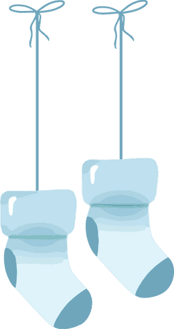 Vector art of light blue hanging socks on transparent background