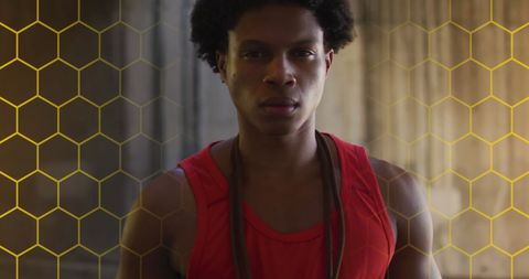 Confident Athlete Ready for Intense Workout in Gym Environment