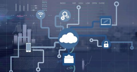 Cloud Computing Network With Data Processing Concept - Download Free Stock Images Pikwizard.com